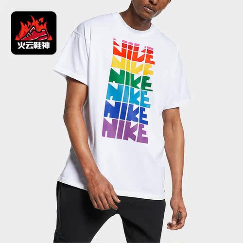 Nike/耐克正品运动男子休闲透气圆领针织印花短袖CD7483-100