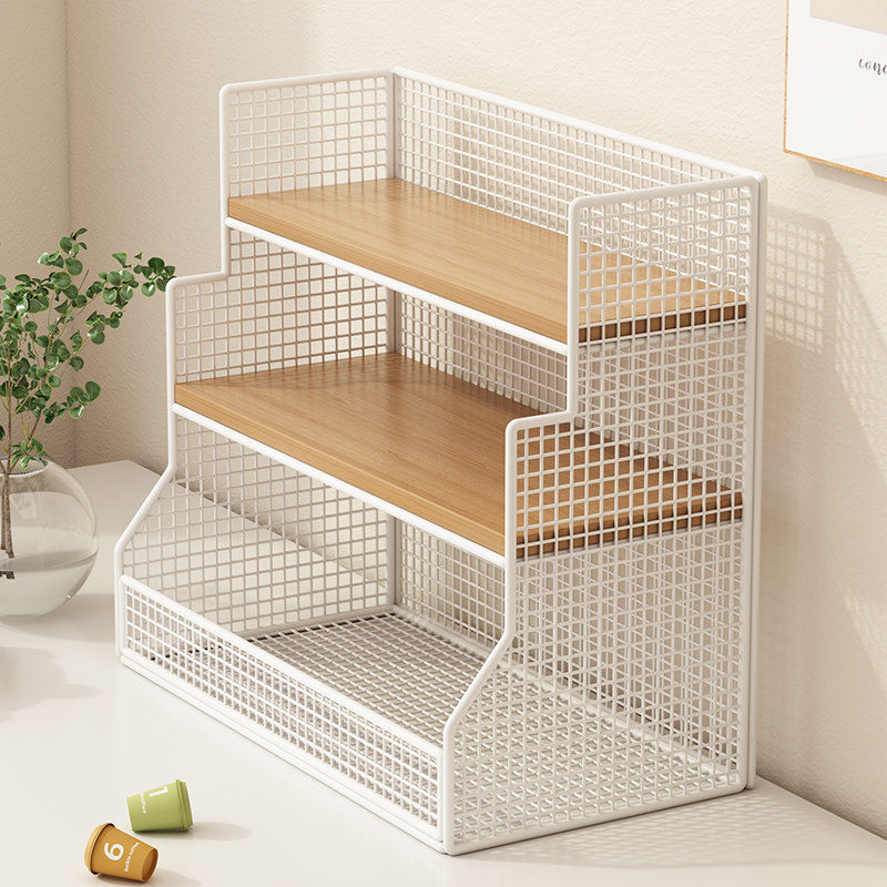 桌面置物架厨房多功能分层整理餐桌零食茶几水杯架茶包台面收纳盒