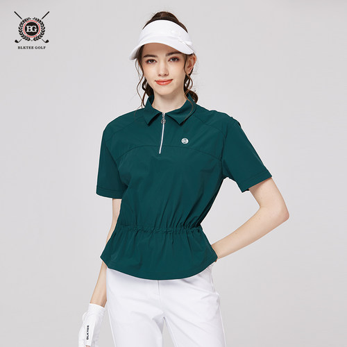 BLKTEE高尔夫女装短袖翻领polo衫收腰运动速干上衣户外百搭T恤