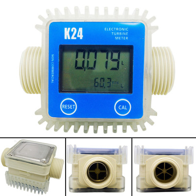 New Blue K24 Turbine Digital Fuel Flow Meter For Chemicals