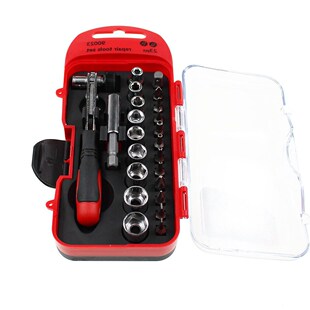 23pcs Mini Portable Torque Ratchet Socket Wrench Set Screwdr