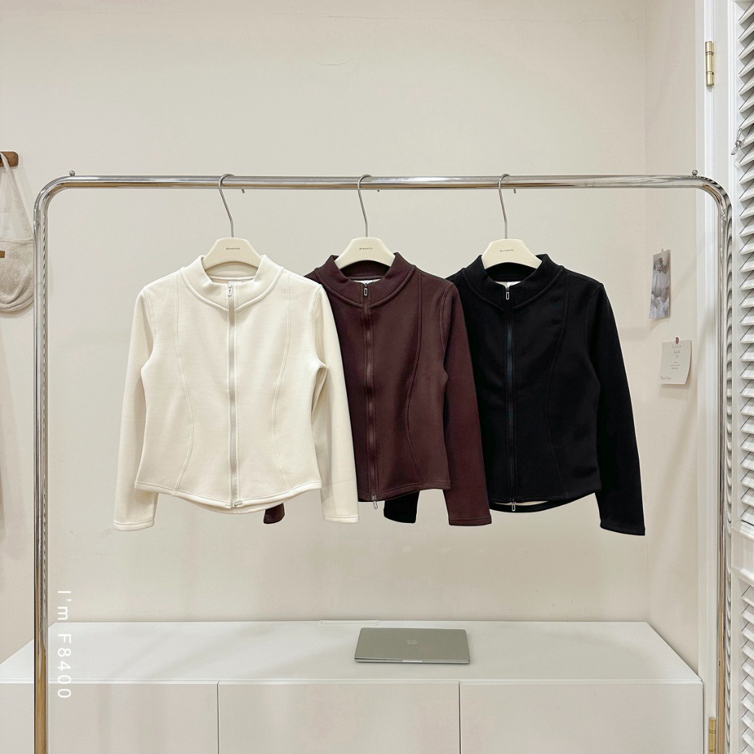 羊毛绒暖肤桑蚕丝立领双拉链外套