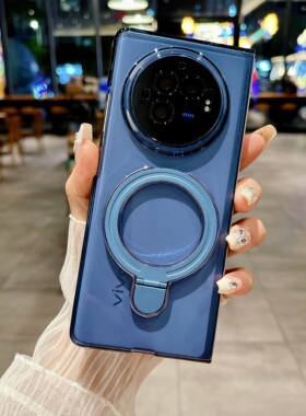 不发黄带支架vivoX Fold5手机壳个性简约高级感蓝色xfold5外壳左右折叠屏xfold3pro防摔硬壳超薄男女款盒适用