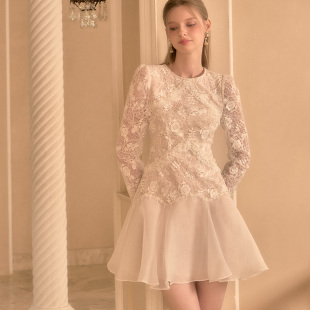 刺绣连衣裙EAD31M01020 飘曳白薇 Marie Elie