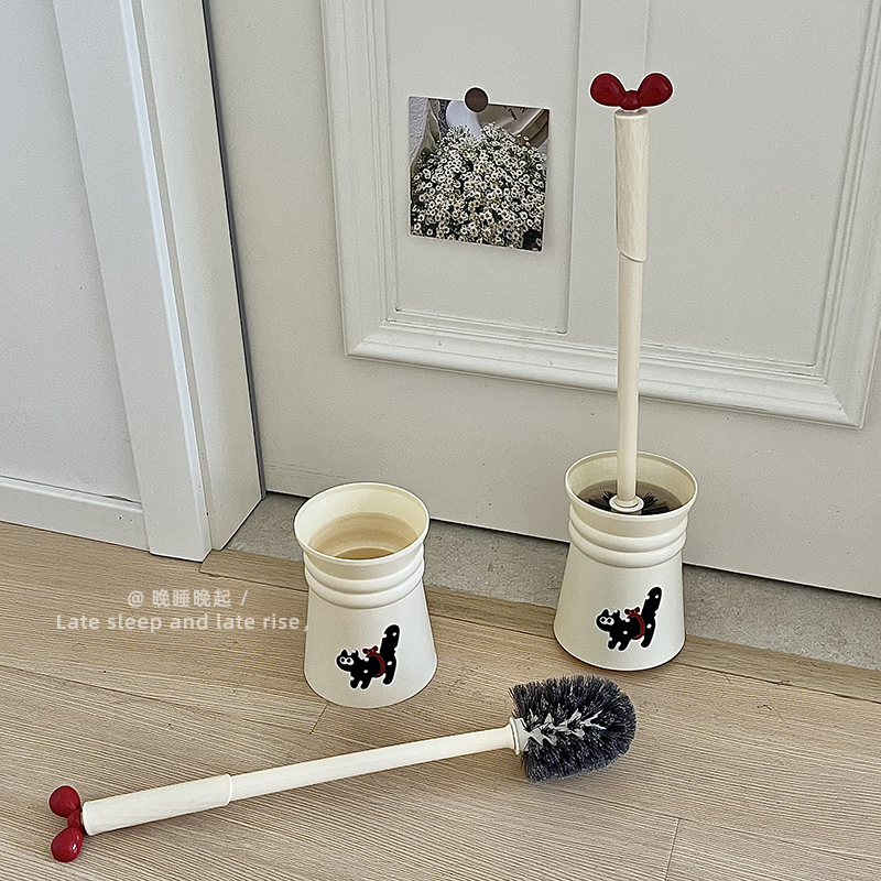 可爱蝴蝶结猫咪马桶刷长柄清洁刷