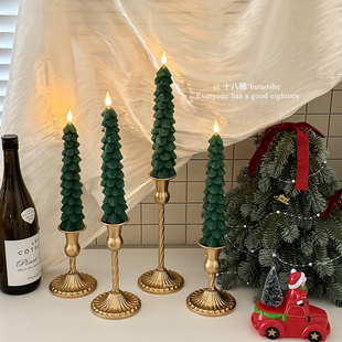 圣诞树杆蜡遥控松树杆蜡led电子蜡烛灯仿真圣诞树圣诞节装饰