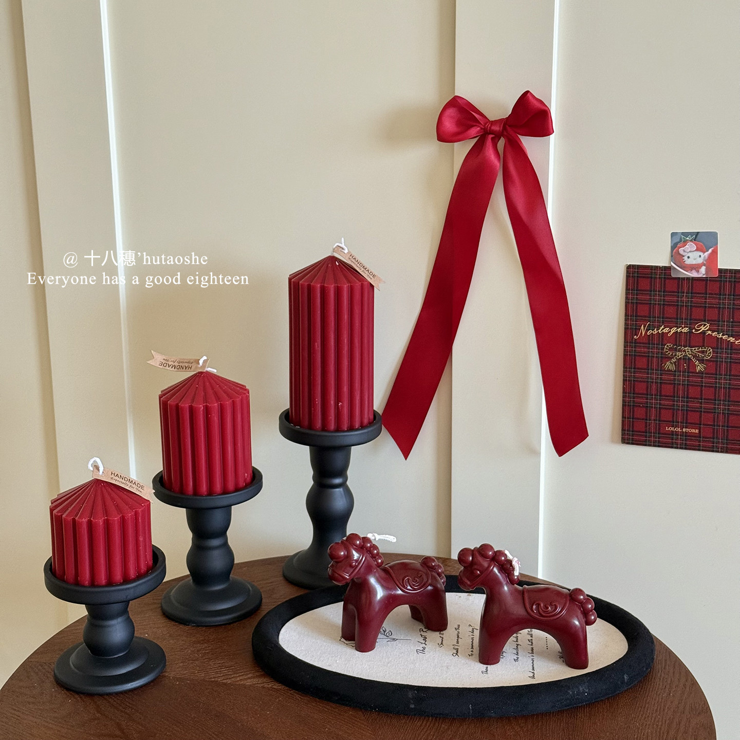 复古红色系圆柱条纹蜡烛新年喜庆装饰浪漫氛围摆件高级喜烛布置品,家居饰品,蜡烛/蜡片,淘宝优惠券,粉丝福利购,淘宝优惠卷