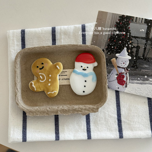 ins可爱姜饼人雪人圣诞磁吸冰箱贴装饰品洞洞板装饰磁性贴吸铁石