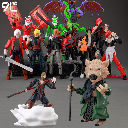 9L3D打印战锤士兵泰图斯忍者神龟拳皇鬼泣等游戏模型关节可动手办