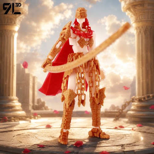 女武士手办人偶9L3D打印关节可动幸运13蛮族战士模型桌面摆件礼物