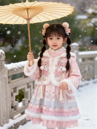 【财神兔】TST2025冬季新款加绒加厚年服新中式国风连衣裙套装