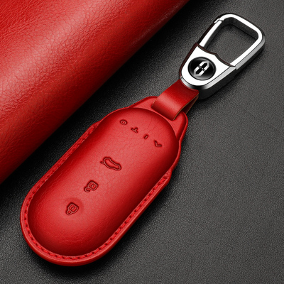 问界M5M9专用真牛皮车钥匙套男女