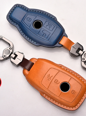 奔驰gla200glc260新a c级c260l老款e级e320e300l真皮车钥匙套包扣