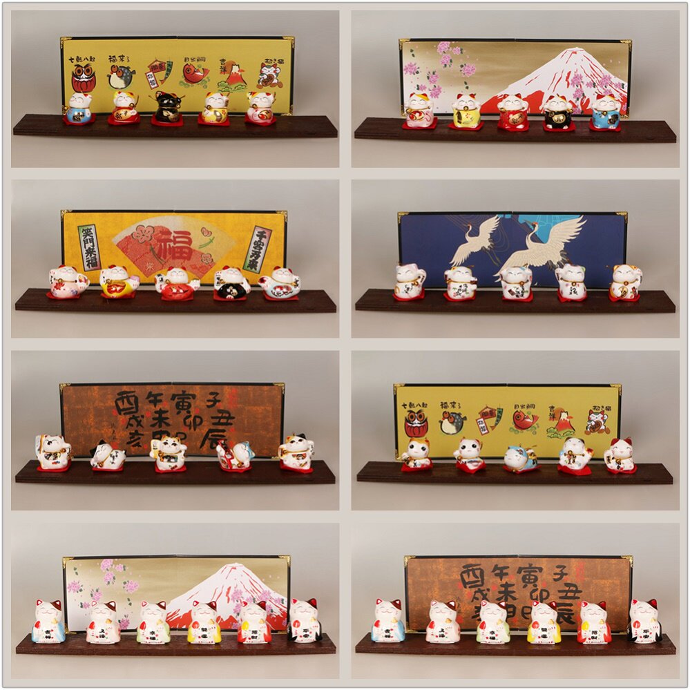 装饰品创意车内招财猫屏风