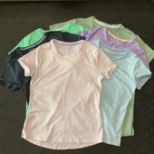 欧美单运动短袖 瑜伽服速干透气夏T恤宽松跑步速干上衣 女胖MM大码