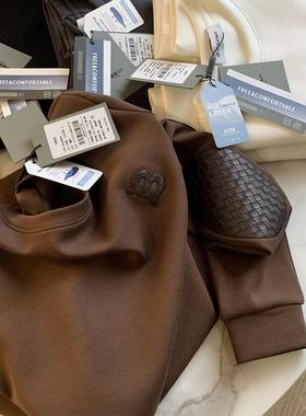 奢品！线下1698！秋冬AIR空气层面料软糯高弹简约套头圆领卫衣男