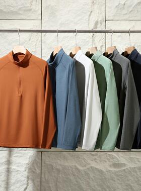 意式Airpro-Heat科技透气保暖运动休闲半拉链立领长袖T恤男打底衫