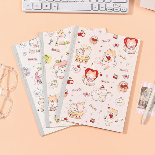 YASAC雅莎卡果味喵喵无线胶装本可爱B5横线笔记本学生通用记事本