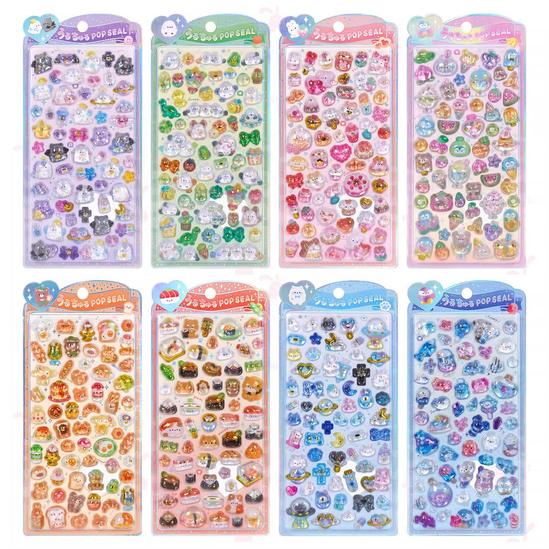 闪乐正版授权儿童贴纸女孩3d立体浮雕贴面包奶熊兔兔手机壳装饰