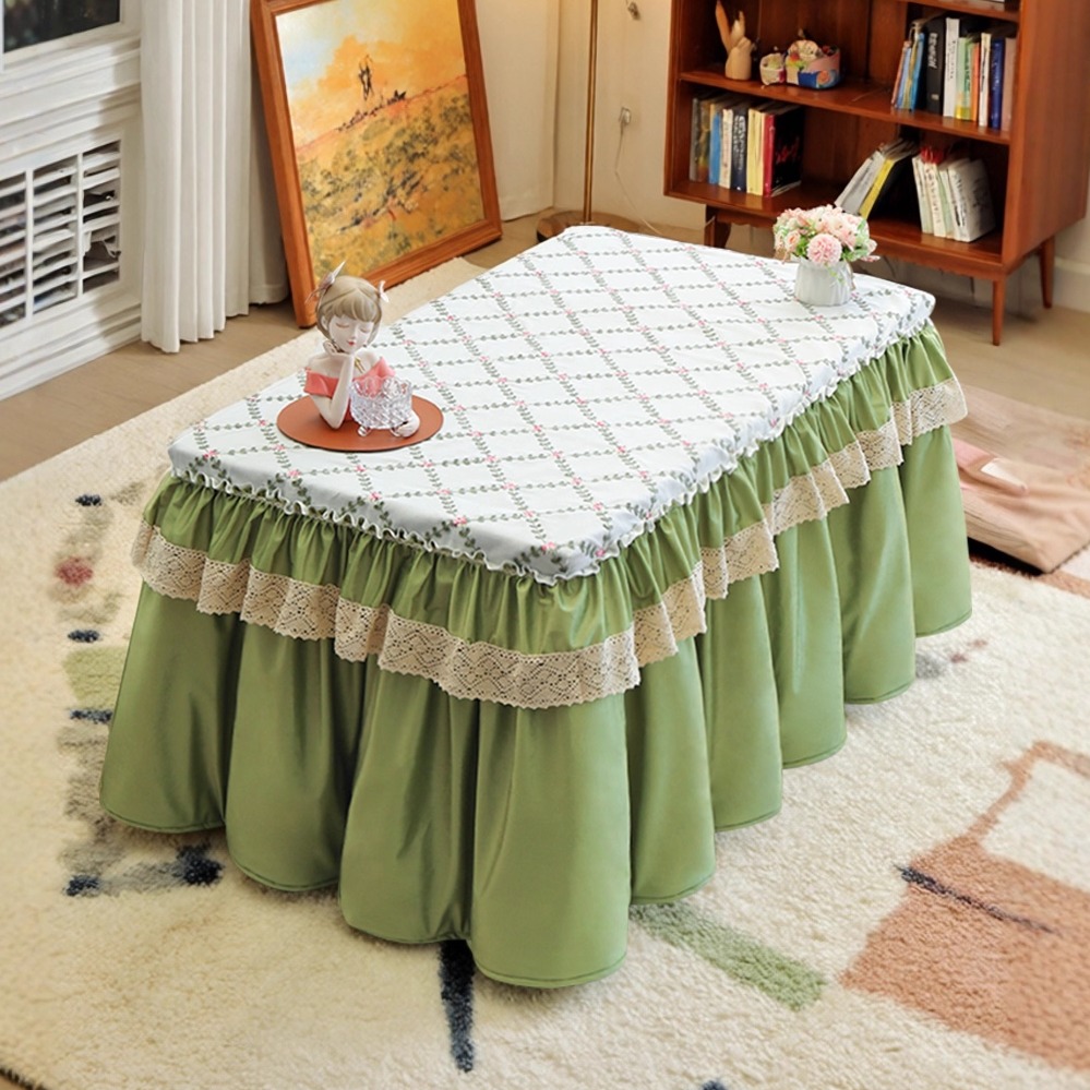 新款蕾丝绣花烤火罩长方形烤火被