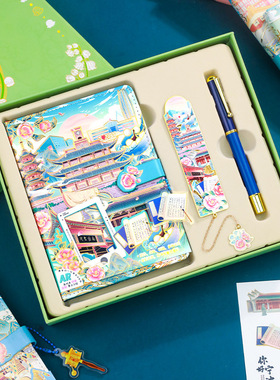 城市地标建筑金属书签笔
