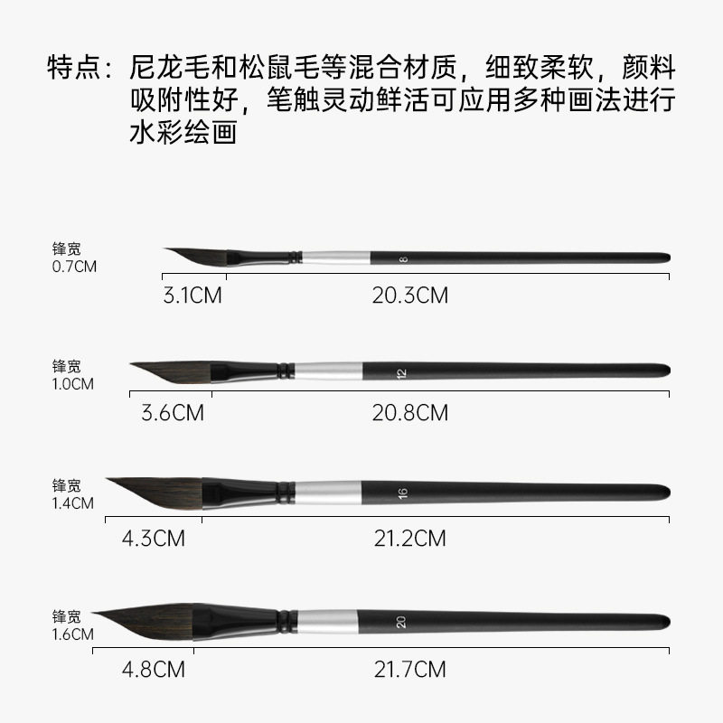 热卖跨境绘画套装木质尼龙刀锋勾线水彩学生美术油画套装贴标
