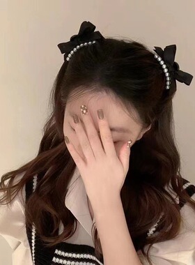 黑色蝴蝶结公主头抓夹小号女侧边前额刘海发夹头饰网红新款