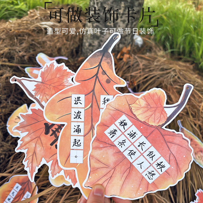 秋叶硬笔书法作品纸小学
