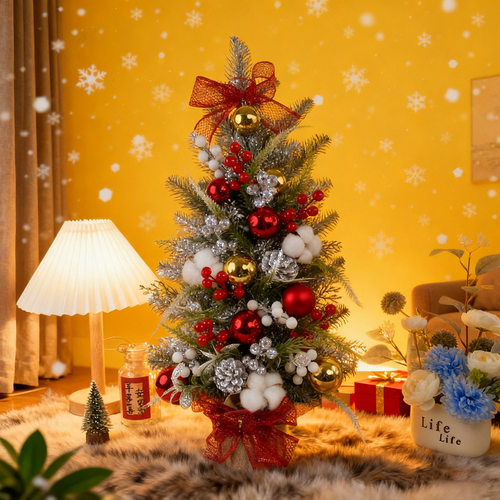 跨境圣诞树成品植绒迷你