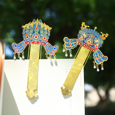 中国北京故宫高级镂空金属书签古风创意博物馆纪念品国风文创礼品