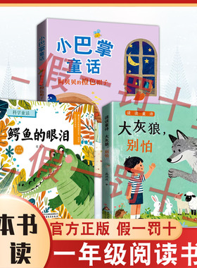 26寒假整本书共读正版新书 大灰狼别怕 鳄鱼的眼泪 小巴掌童话·阿贝贝的橙色帽子 一年级课外阅读书目 全套三本一年级阅读书籍