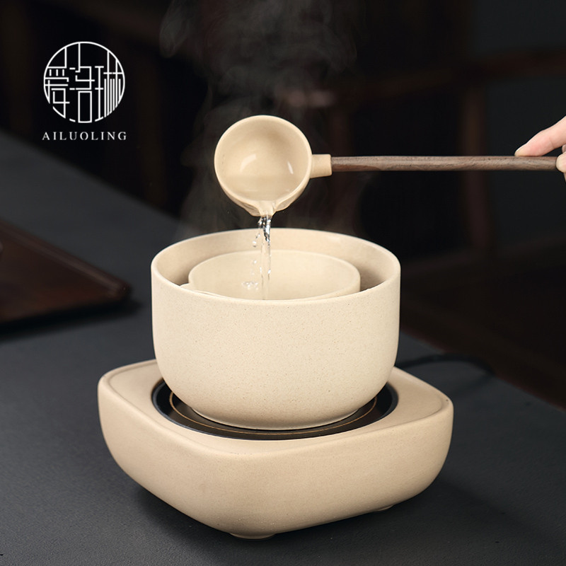 爱洛琳 茶道麦饭石煮茶器电陶炉套装 家用养生壶麦饭石煮茶碗茶炉,餐饮具,茶壶,淘宝优惠券,粉丝福利购,淘宝优惠卷