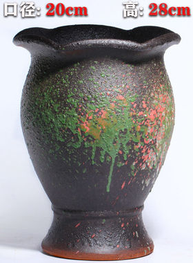 花盆陶瓷鱼尾大口径特价清仓多肉法师盆新款浮雕简约高桩绿植陶罐