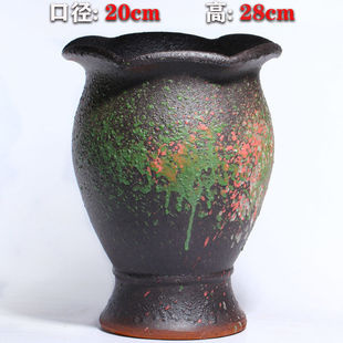 花盆陶瓷鱼尾大口径特价清仓多肉法师盆新款浮雕简约高桩绿植陶罐