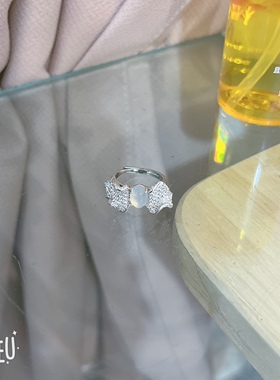 法式复古蝴蝶结锆石女戒