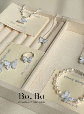 独特精致锁骨链超仙渐变水晶轻奢