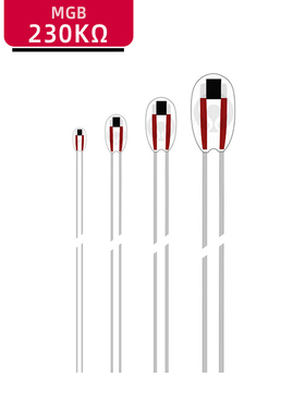 MGB 230K R200℃ 1K4130 4537 单端玻封NTC热敏电阻温度传感器