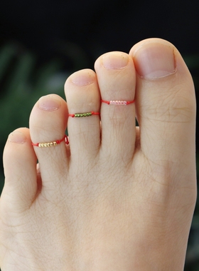 女红绳原创可调节脚戒指买二赠一