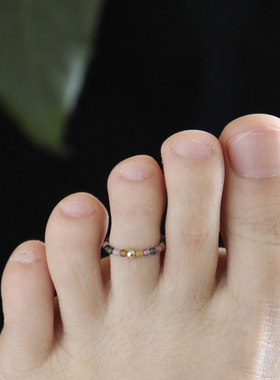 开口极细冰种碧玺性感脚趾戒指