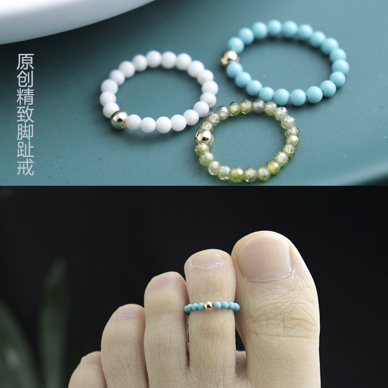 原创手工百搭可调节纯银个性脚戒女韩版潮人脚趾环瑜伽性感脚趾戒