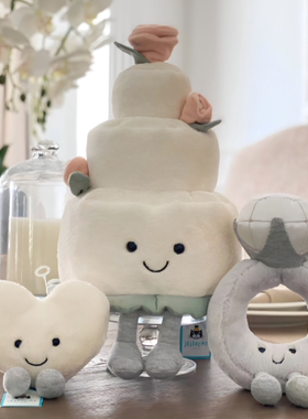 【新品】英国Jellycat趣味结婚蛋糕钻石戒指毛绒玩具玩偶情人节