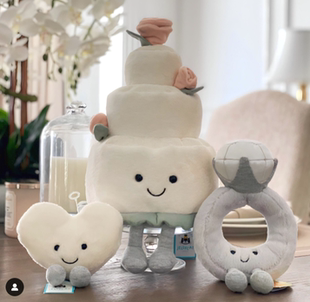 英国Jellycat趣味结婚蛋糕钻石戒指毛绒玩具玩偶情人节 新品