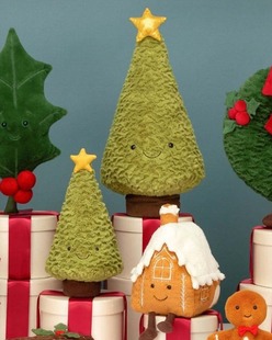 【圣诞绝版款】Jellycat圣诞树圣诞老人麋鹿布丁企鹅花环雪人精灵