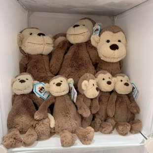 猴子毛绒公仔 英国jellycat正品 Bashful Monkey 安抚玩偶 害羞猴