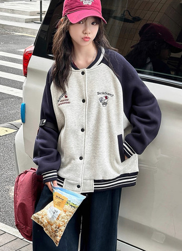 7+kids2025冬款女童韩版90绒洋气羽绒服儿童保暖棒球服外套81816