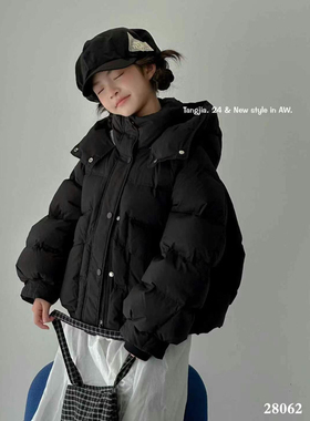 瑭伽2024冬新款中大童装韩版连帽加厚儿童保暖羽绒服外套潮28062