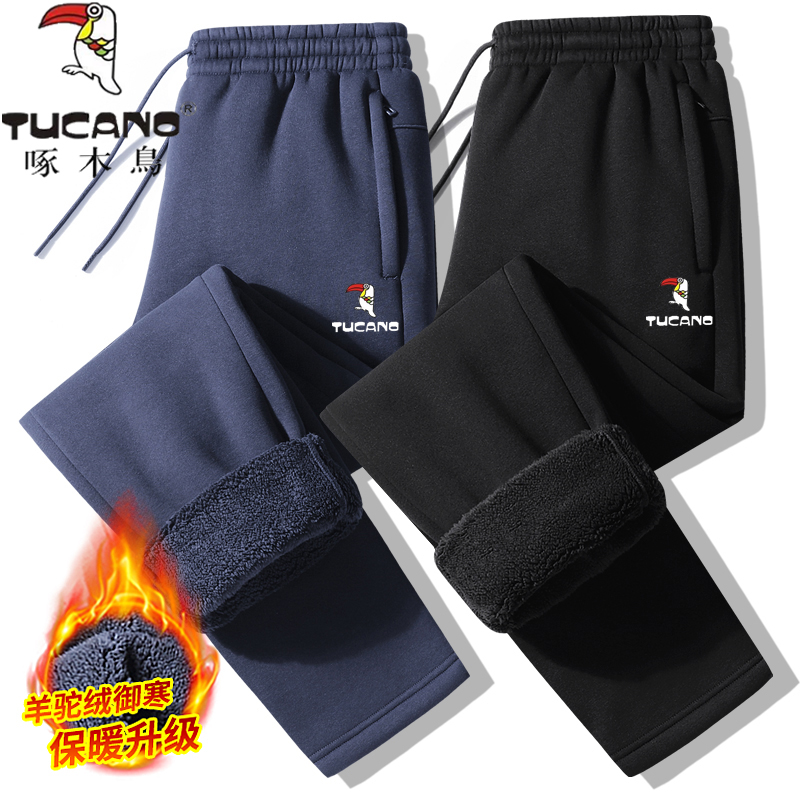 中老年休闲裤冬季羊羔绒加绒加厚