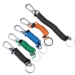 包胶弹簧钢丝绳工具头盔防丢手绳行李箱包婴儿车防盗钢丝绳钥匙扣