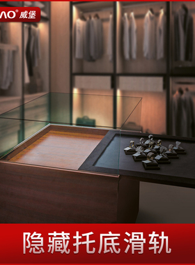 日本蓝普LAMP进口滑轨陈列展示柜隐藏式隐形静音底装托底抽屉导轨