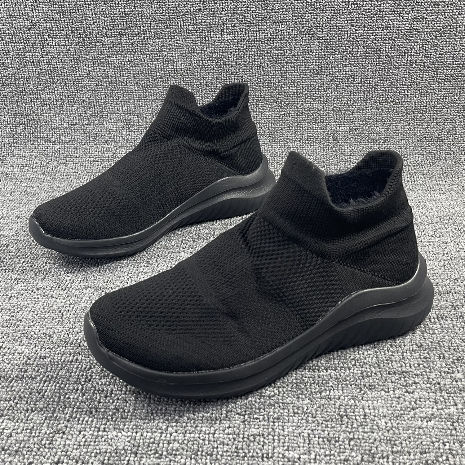 一脚蹬加毛冬季保暖舒适休闲棉鞋